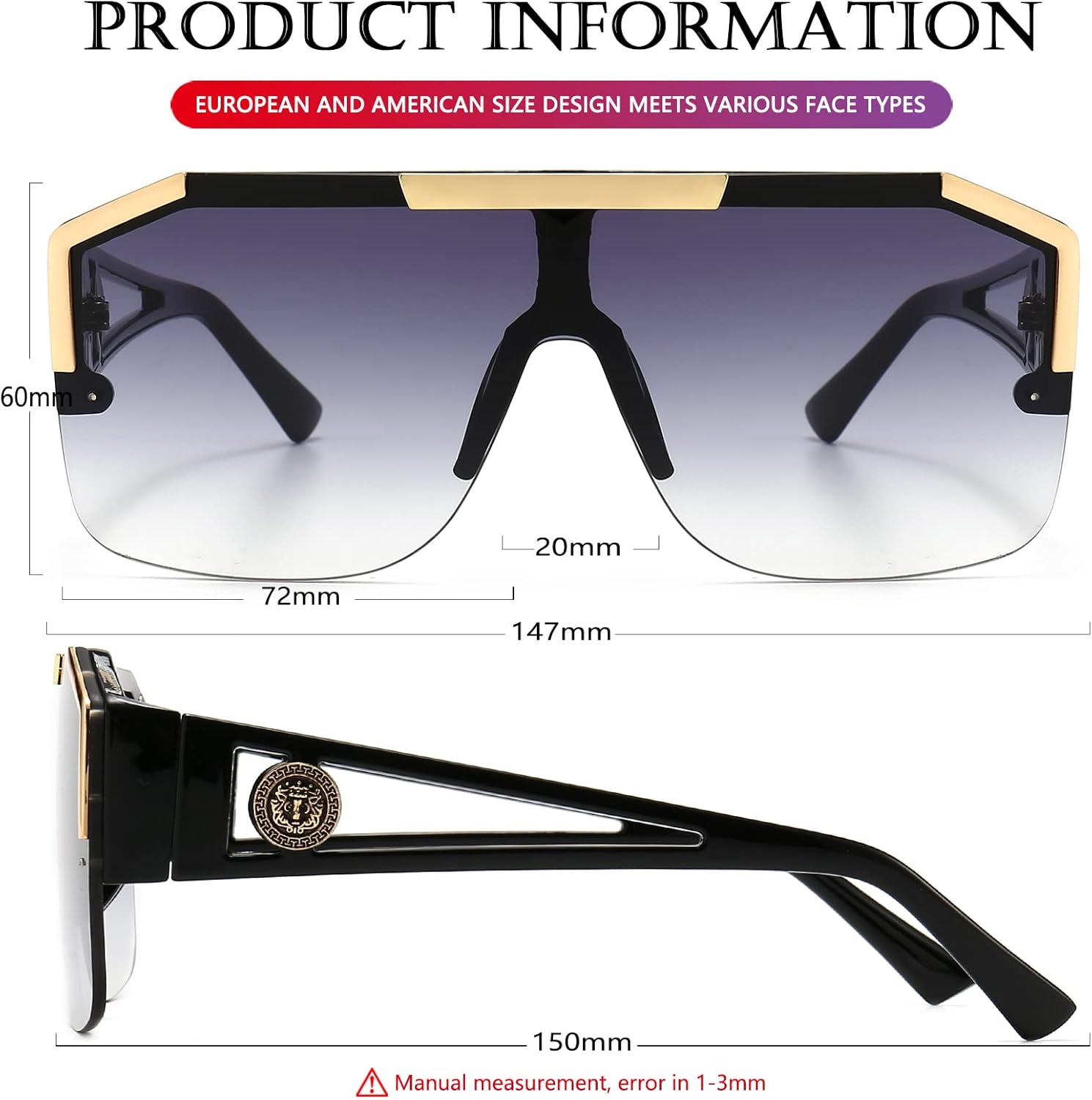 Oversized Aviator Sunglasses - Hình 5