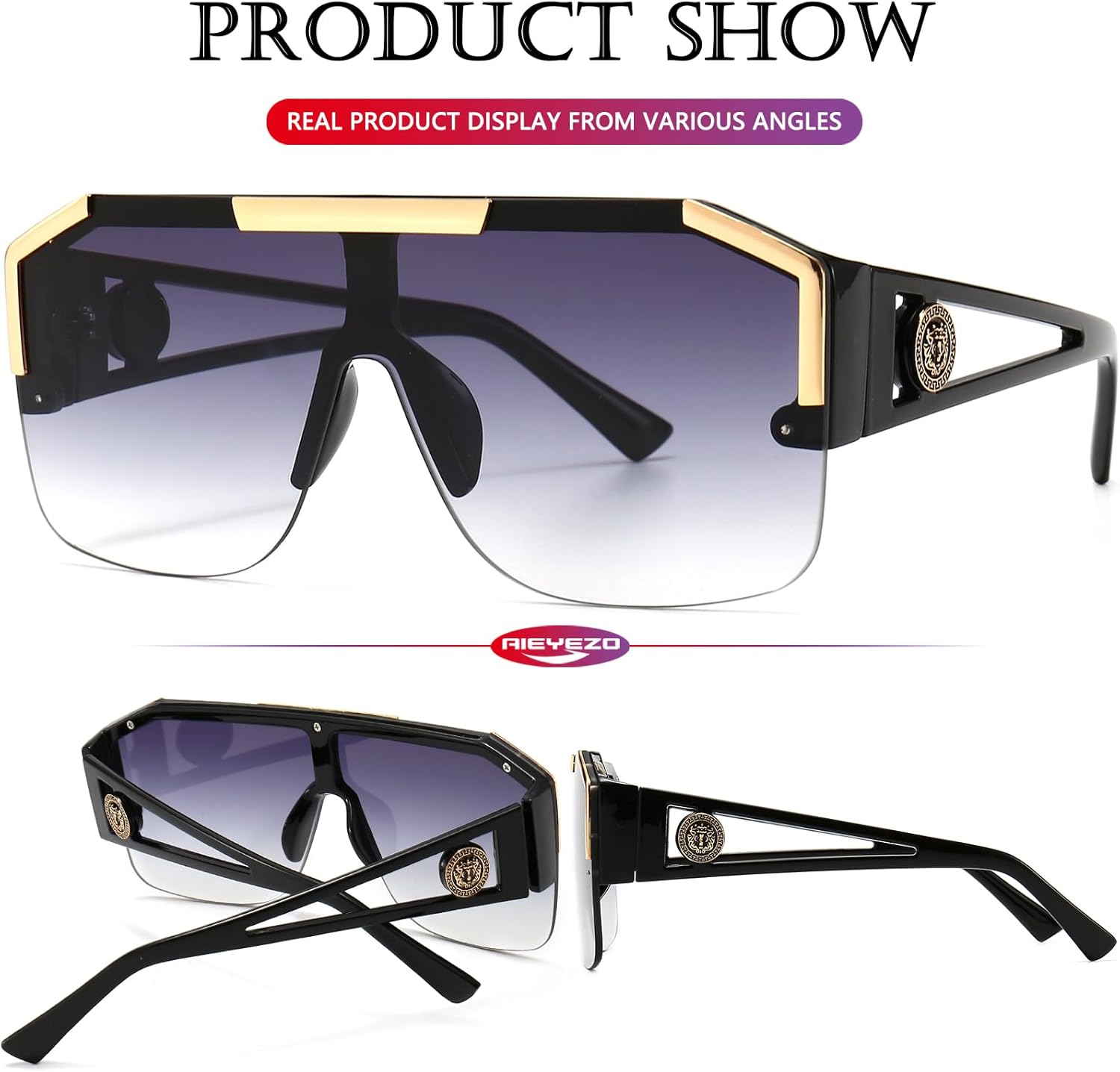 Oversized Aviator Sunglasses - Hình 4
