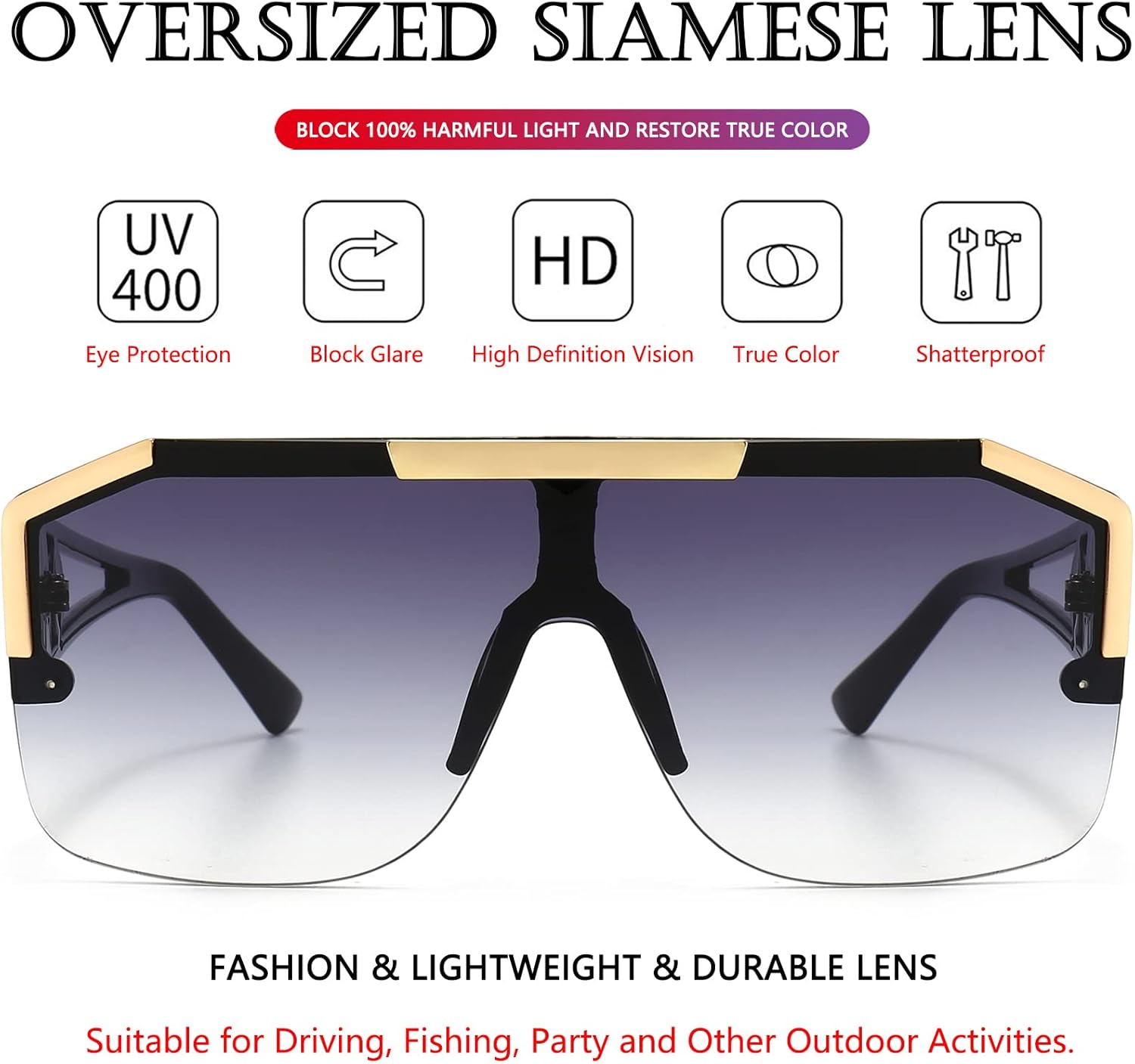 Oversized Aviator Sunglasses - Hình 3