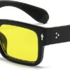 Bold Yellow Lens Square Sunglasses
