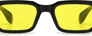 Bold Yellow Lens Square Sunglasses - Hình 4