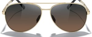 Gold Frame Aviator Sunglasses with Gradient Brown Lenses
